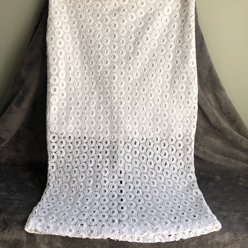 𝅺EXPRESS white eyelet‎ lace pencil skirt size 10 #s1119